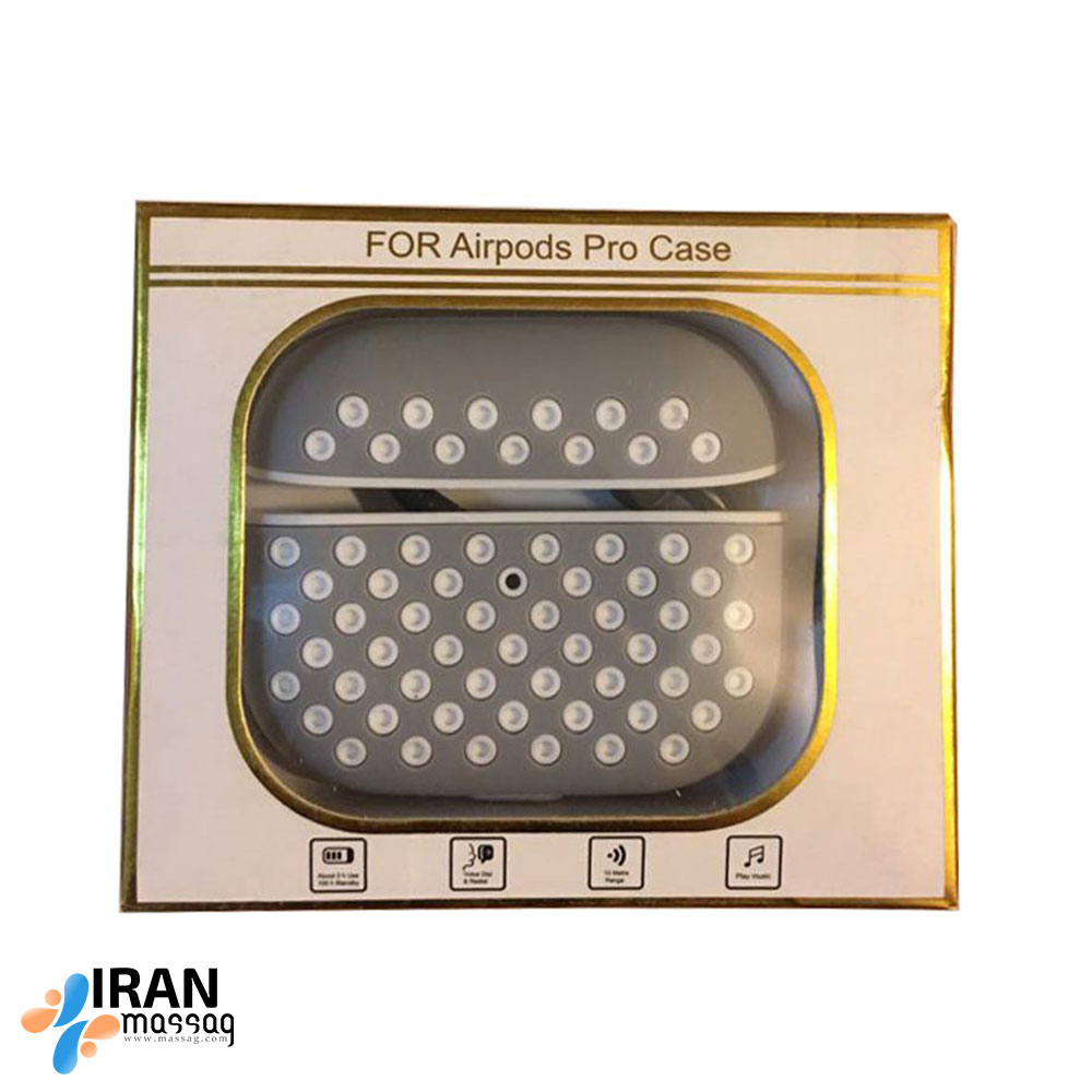 کیف ایرپاد دو رنگ مدل AirPods Pro case |با طرح خال‌خالی
